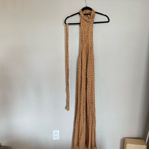 Open back polka dot maxi